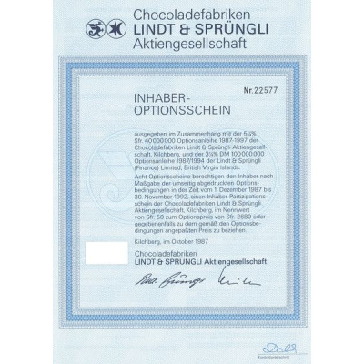 Chocoladefabriken Lindt & Sprüngli Aktigesellschaft (Act 50 F)