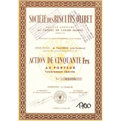 Sté des Biscuits Olibet (Act 50 F) (Modele 2)