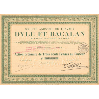 S.A. de Travaux Dyle et Bacalan (Act Ordin 300 F)