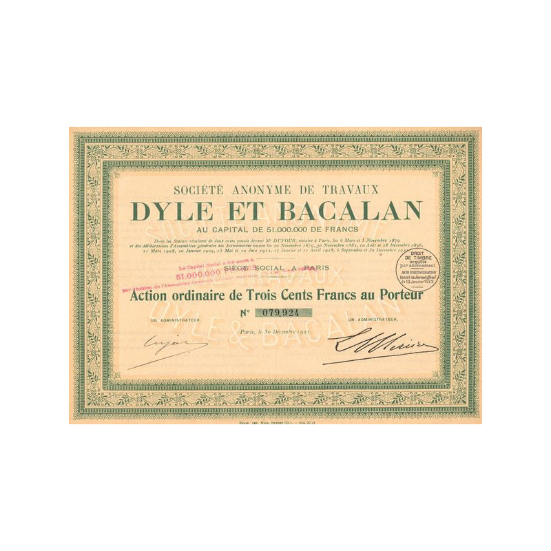 S.A. de Travaux Dyle et Bacalan (Act Ordin 300 F)