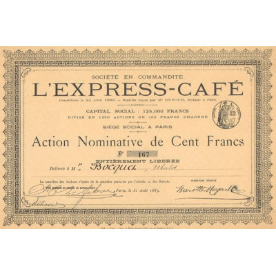 Sté de Commandite L'Express-Café (Act Nomin 100 F)