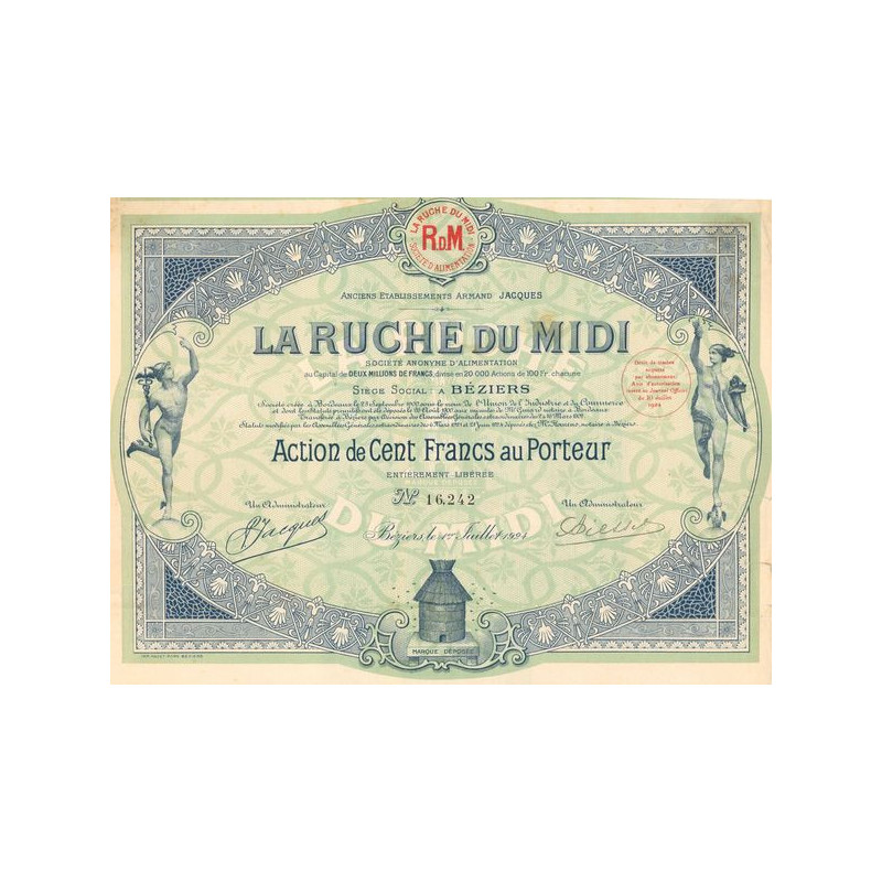 Anciens Ets Armand Jacques la Ruche du Midi (Act 100 F)