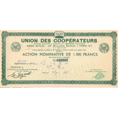 Union des Coopérateurs (Act Nomin 1000 F)