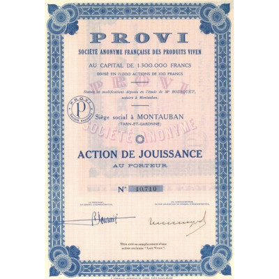 Provi S.A. Française des Produits Viven (Act Jouissance)