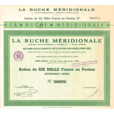 La Ruche Méridionale (Anc Ets L. Samson et J. Blanc réunies) (Act 6000 F)