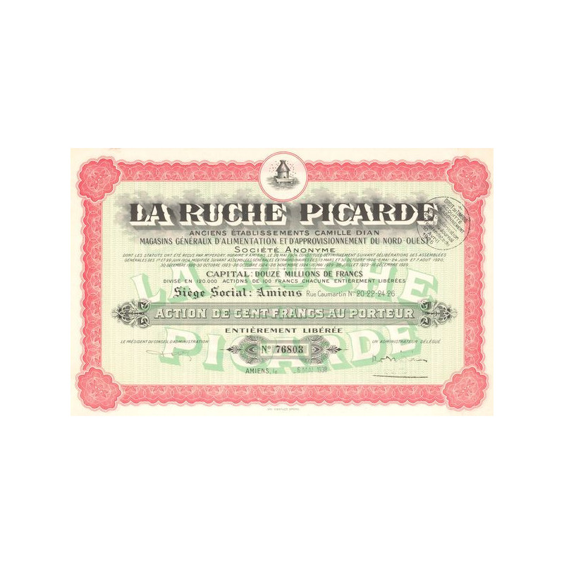 La Ruche Picarde - Anciens Ets Camille Dan - Magasin Généraux d'Alimentation et d'Approvisionnement du Nord Ouest (Act 100 F)