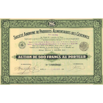 S.A. de Produits Alimentaires des Cévennes (Act 500 F)