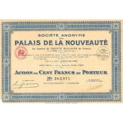 S.A. du Palais de la Nouveauté (Act 100 F)