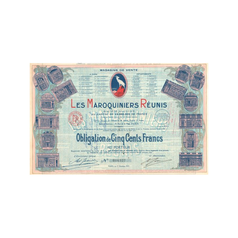 Les Maroquiniers Réunis (Obl 500 F)
