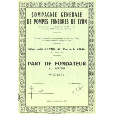 Cie Gale de Pompes Funèbres du Lyon (PF)