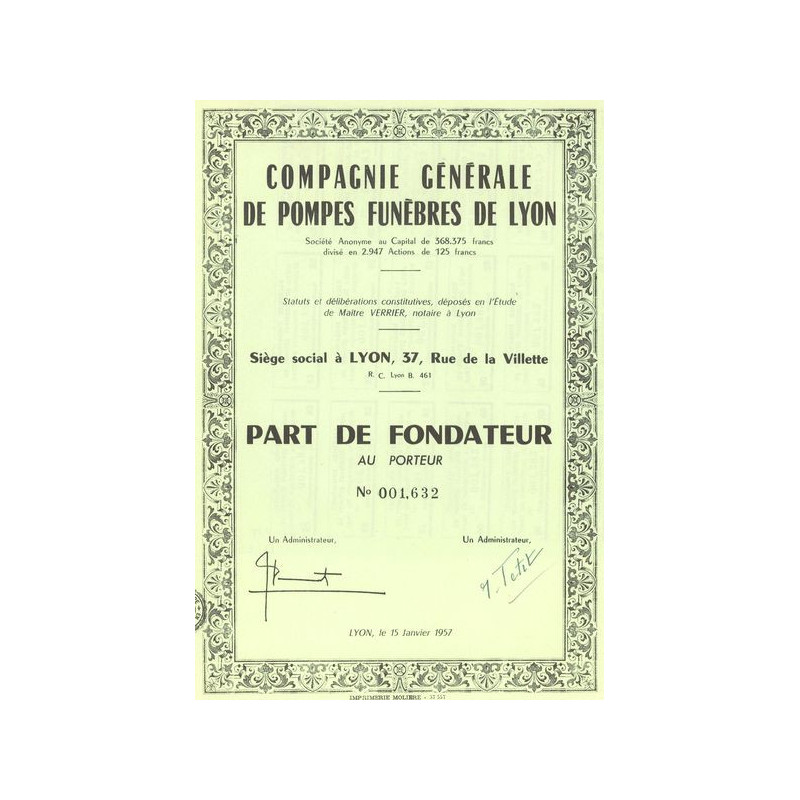 Cie Gale de Pompes Funèbres du Lyon (PF)