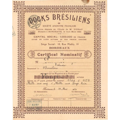 Docks Brésiliens (Certif 20 Act Nomin)