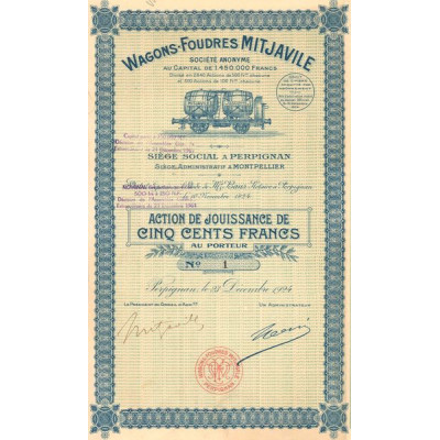 Wagons-Foudres Mitjaville (Act Jouissance 500 F)