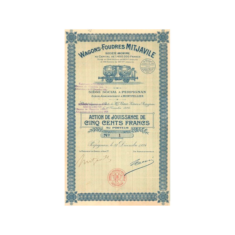 Wagons-Foudres Mitjaville (Act Jouissance 500 F)