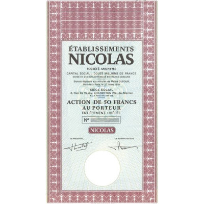Ets Nicolas (blanquette) (Act 50 F)