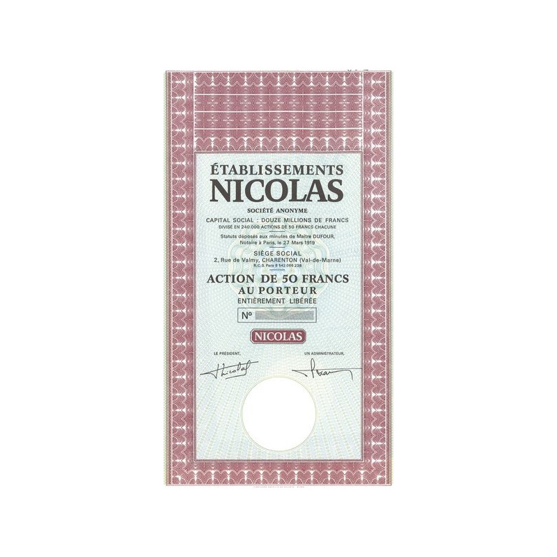 Ets Nicolas (blanquette) (Act 50 F)