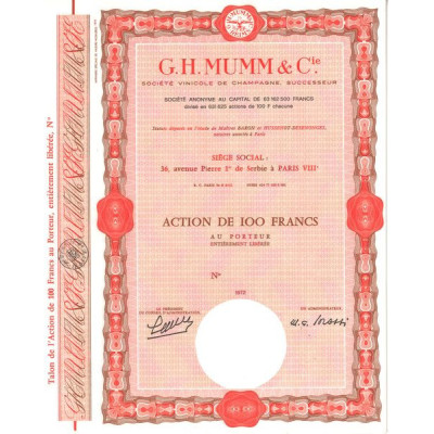 G. H. Mumm & Cie - Sté Vinicole de Champagne Successeur (blanquette) (Act 100 F)