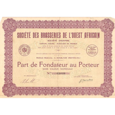 Sté des Brasseries de l'Ouest Africain (PF)