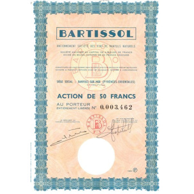 Bartissol - Anc Société des Vins de Banyuls Naturels(Act 50 F)