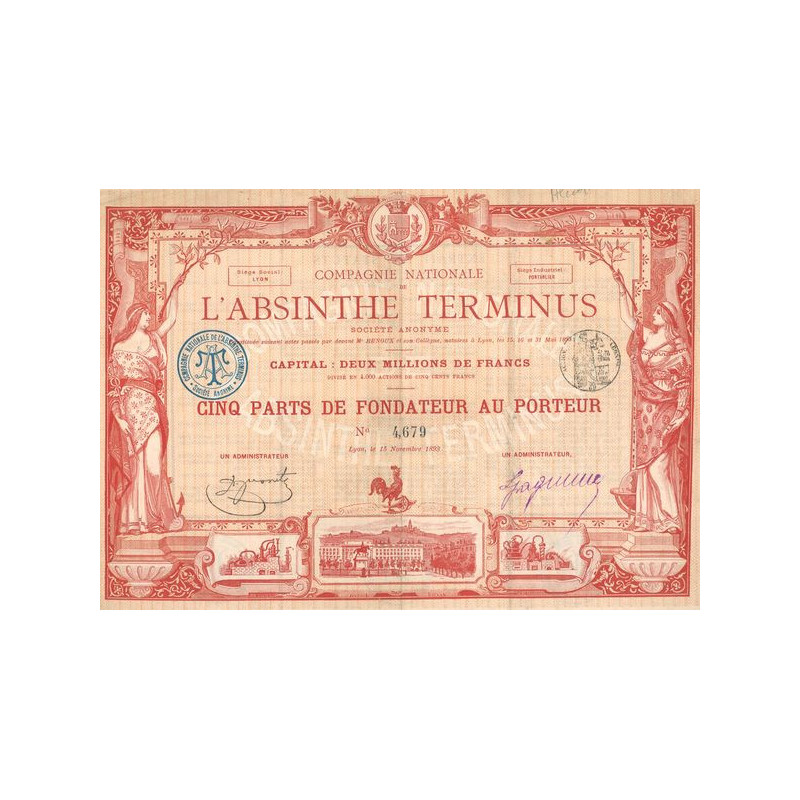 Cie Nationale de l'Absinthe Terminus (Titre 05 PF)