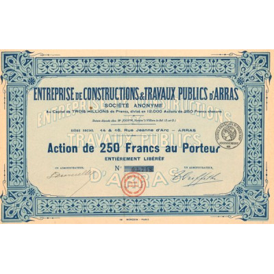 Entreprise de Constructions & Travaux Publics d'Arras (Act 250 F)