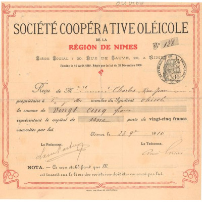 Sté Coopérative Oléicole de la Région de Nimes (Act 25 F)