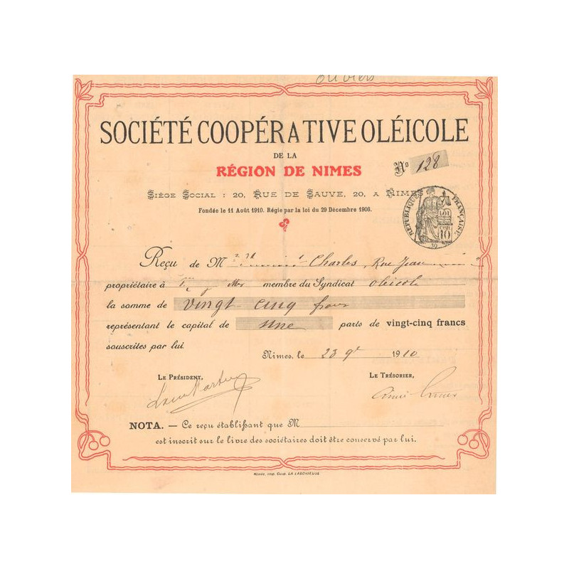 Sté Coopérative Oléicole de la Région de Nimes (Act 25 F)