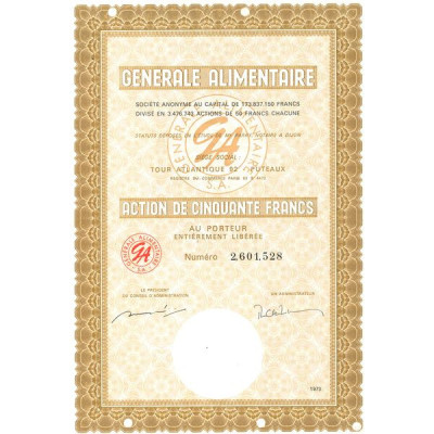 Générale Alimentaire (Act 50 F)