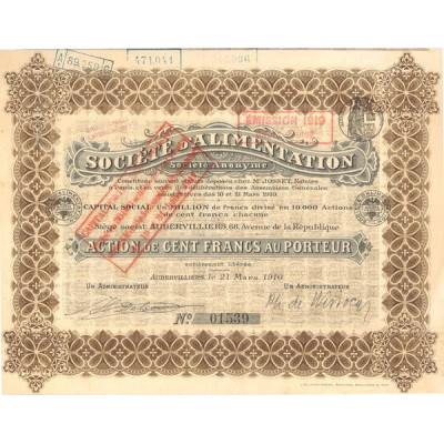 Sté d'Alimentation (Act 100 F)