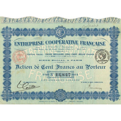 Entreprise Coopérative Française (Act 100 F)
