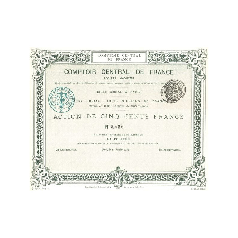 Comptoir Central de France (Act 500 F)