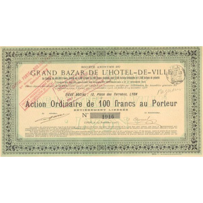 S.A. du Grand Bazar de l'Hôtel-de-Ville (Act Ordin 100 F)