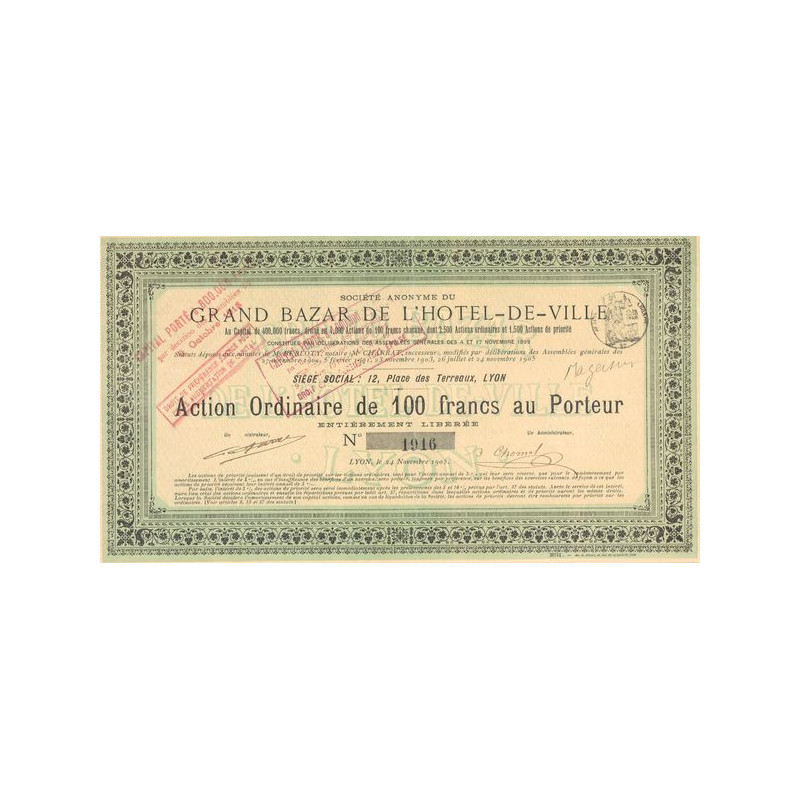 S.A. du Grand Bazar de l'Hôtel-de-Ville (Act Ordin 100 F)