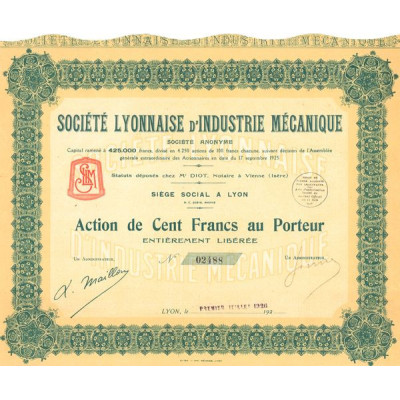 Sté Lyonnaise d'Industrie Mécanique (Act 100 F)