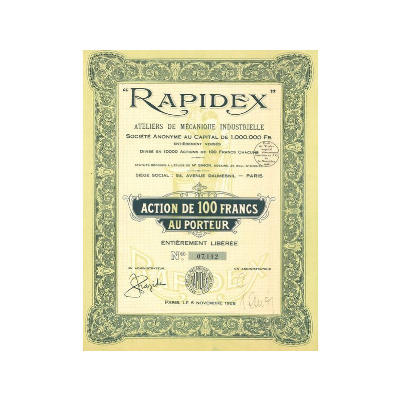 "Rapidex" Ateliers de Mécanique Industrielle (Act 100 F)
