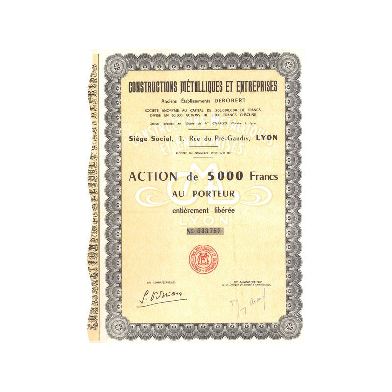 Constructions Métalliques et Entreprises - Anciens Ets Derobert (Act 5000 F)