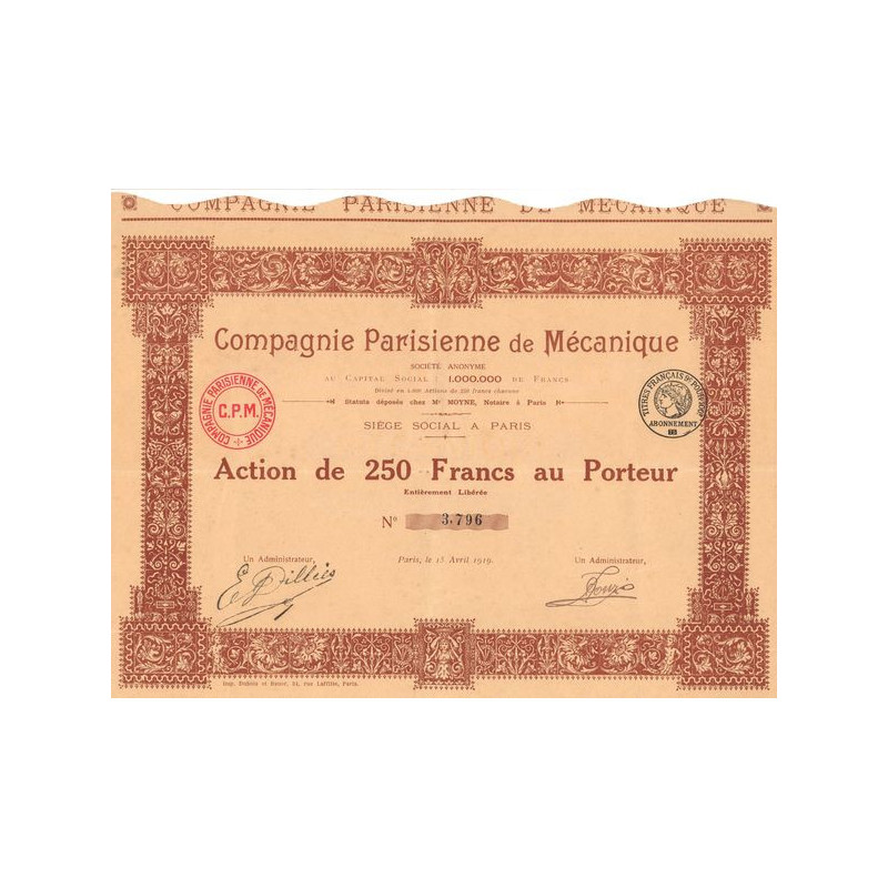 Cie Parisienne de Mécanique (Act 250 F)