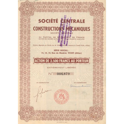 Sté Centrale de Constructions Mécaniques (Act 2500 F) (marron)