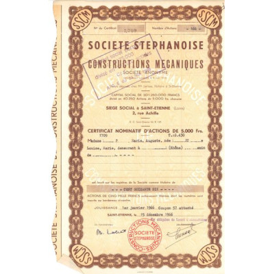Sté Stephanoise de Constructions Mecaniques (Certif Nomin Act 5000 F)