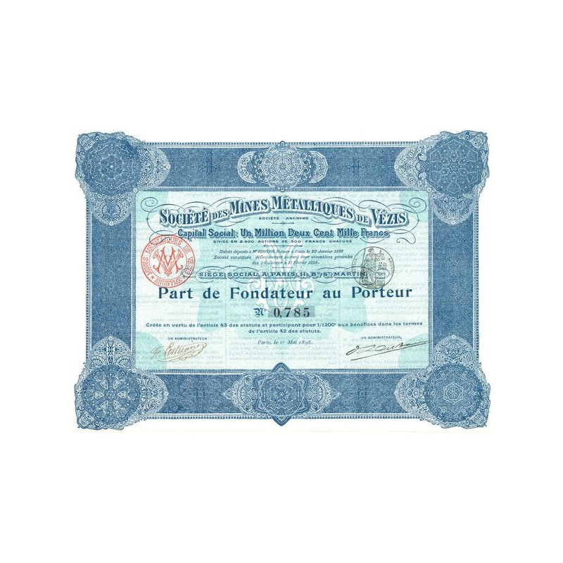 Sté des Mines Métalliques de Vézis (PF)