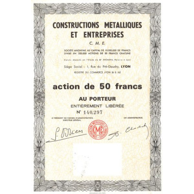 Constructions Métalliques et Entreprises - C.M.E. (Act 50 F)