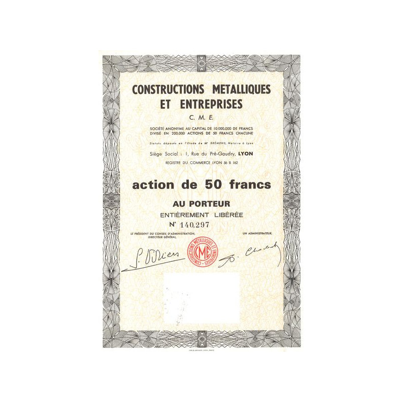 Constructions Métalliques et Entreprises - C.M.E. (Act 50 F)