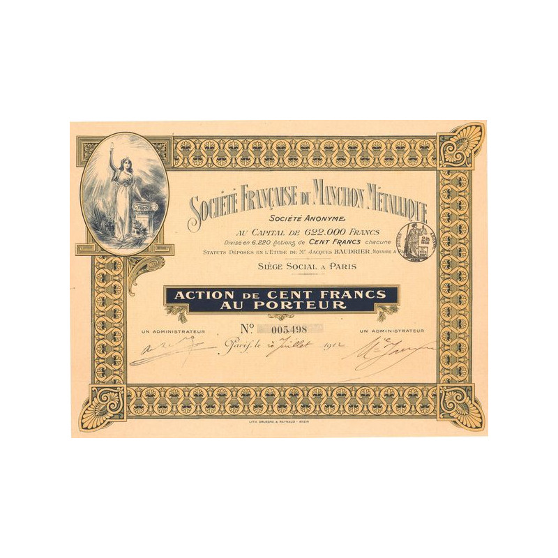 Sté Française du Manchon Métallique (Act 100 F)