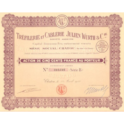 Tréfilerie et Cablerie Julien Wurth & Cie (Act 500 F)