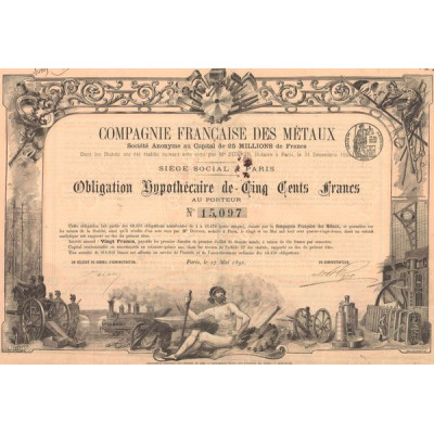 Cie Française des Métaux (Obl Hypoth 500 F)