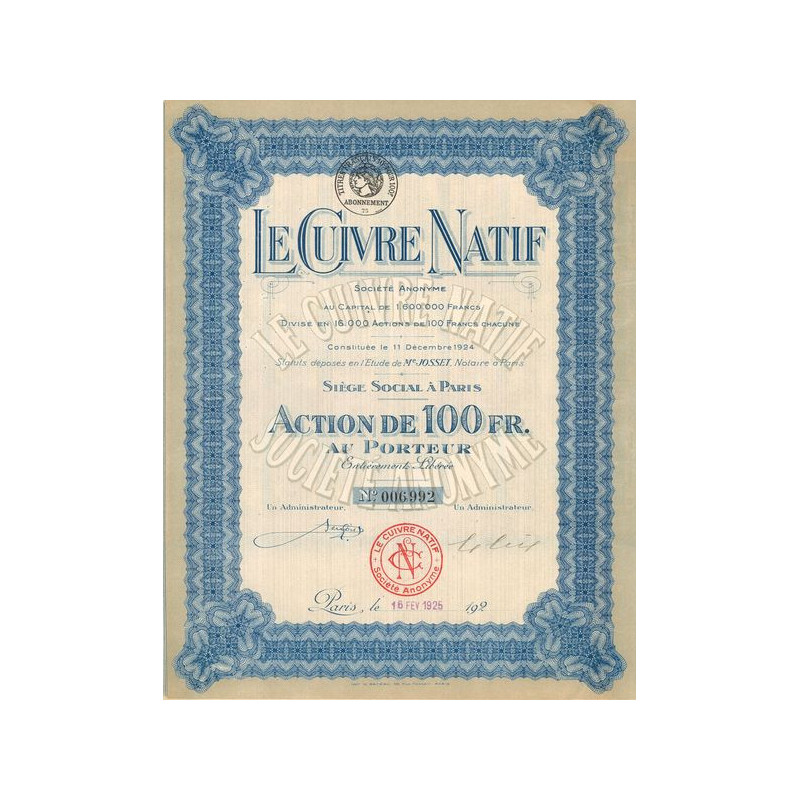 Le Cuivre Natif (Act 100 F)