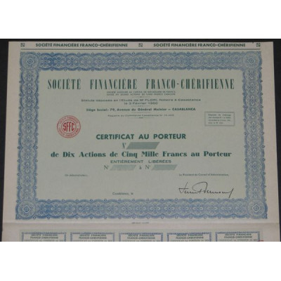 Sté Financière Franco-Chérifienne (blanquette)