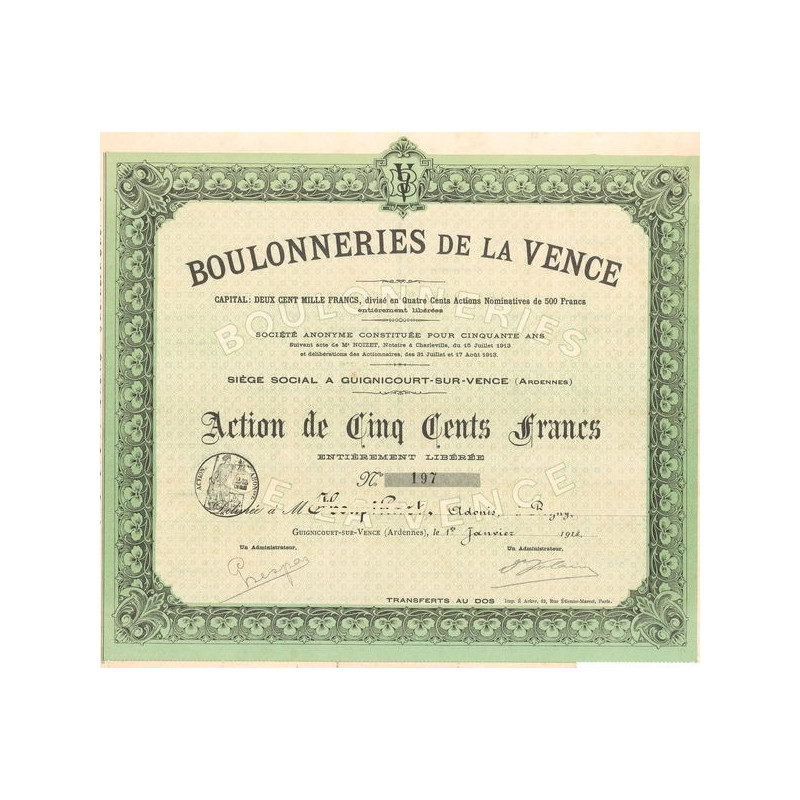 Boulonneries de la Venge (Act 500 F)