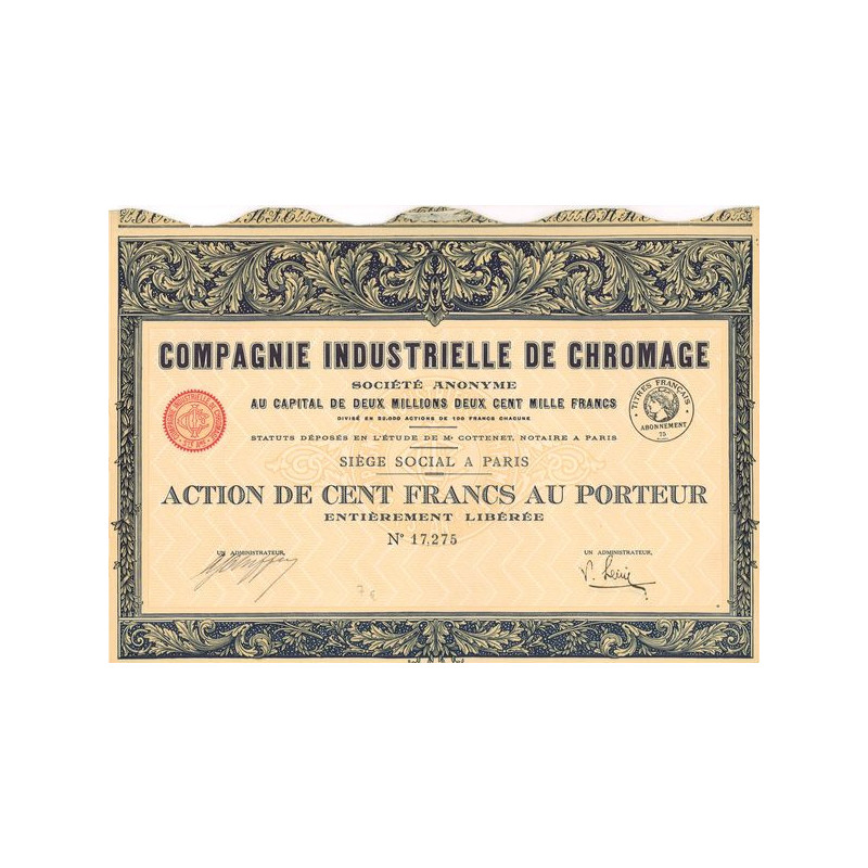 Compagnie Industrielle de Chromage (Act 100 F)