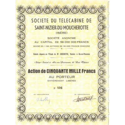Sté du Télécabine de Saint-Nizier-du-Moucherotte (Isère) (Act 50000 F)